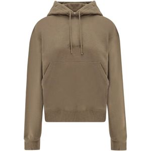 Saint Laurent, Dames, Sweatshirts & Hoodies, Groen, Maat: M Katoen,