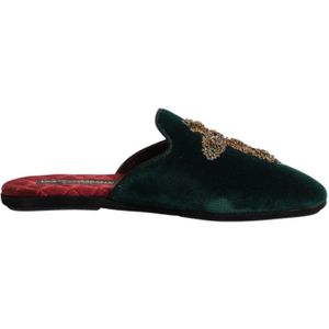 Dolce & Gabbana, Heren, Schoenen, Groen, Maat: 39 EU Velours,