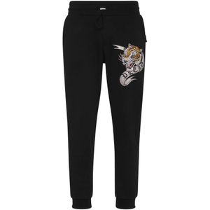 Philipp Plein, Heren, Broeken, Zwart, Maat: S Katoen,