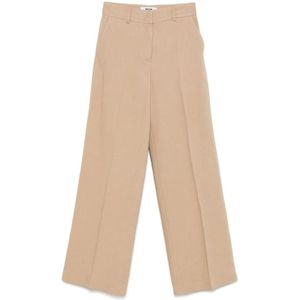 Msgm, Dames, Broeken, Beige, Maat: 2XS