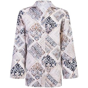 Eleventy, Dames, Blouses & Shirts, Veelkleurig, Maat: L Linnen,