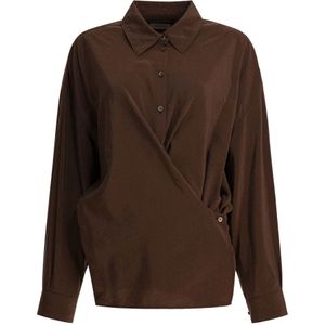 Lemaire, Dames, Blouses & Shirts, Bruin, Maat: M Zijde,