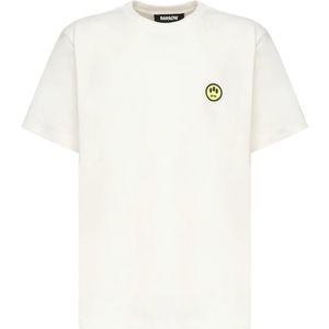 Barrowunisex. S5BWUATH087 Lisa T-shirt wit (M), Casual, Katoen, Korte mouwen