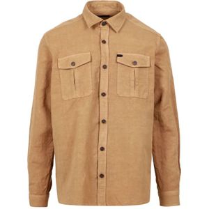 Fay, Heren, Overhemden, Bruin, Maat: L Katoen,