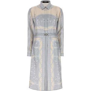 Versace, Dames, Jurken, Grijs, Maat: M Zijde,