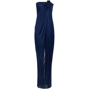 Elisabetta Franchi, Dames, Jurken, Blauw, Maat: L