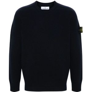 Stone Island, Heren, Truien, Blauw, Maat: XL Wol,