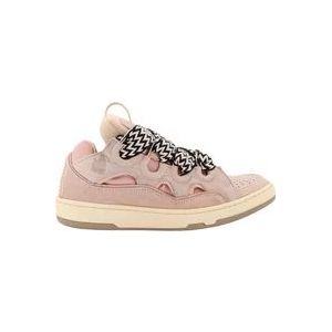 Lanvin Roze Sneakers Veters Rubberen Zool , Pink , Heren , Maat: 39 EU