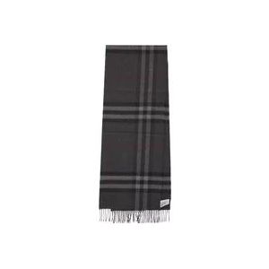 Burberry Luxe Cashmere Check Sjaal , Gray , Dames , Maat: ONE Size
