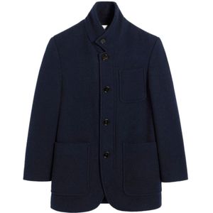 Ami Paris, Heren, Mantels, Blauw, Maat: 2XL Wol,