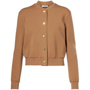 Max Mara, Dames, Jassen, Bruin, Maat: 2XS Jersey,