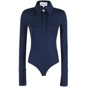 Casablanca Jersey Bodysuit voor een stijlvolle look , Blue , Dames , Maat: S