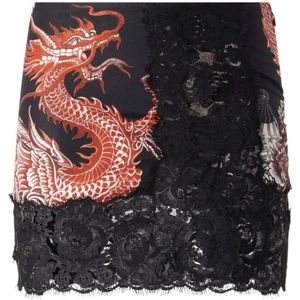 Roberto Cavalli, Dames, Rokken, Zwart, Maat: S Zijde,