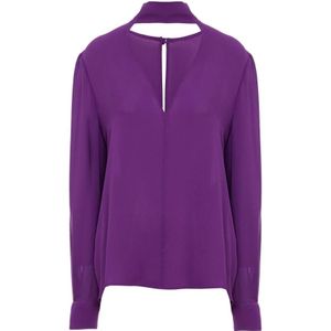 Valentino Garavani, Dames, Blouses & Shirts, Paars, Maat: XS Zijde,