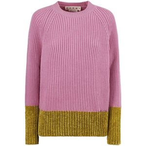 Marni - Veelkleurige Trui - Wol - Reguliere Pasvorm - Lange Mouwen - Ronde Hals