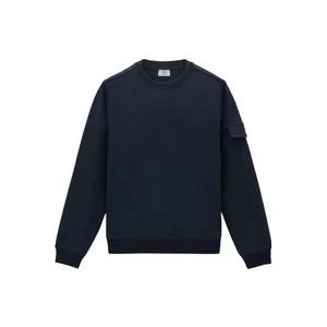 Woolrich Licht Fleece Sweatshirt, Heren Stijlvol Comfort , Blue , Heren , Maat: 2XL