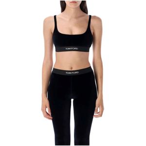 Tom Ford, Dames, Tops, Blauw, Maat: L Velours,