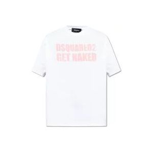 Dsquared2 T-shirt met logo , White , Heren , Maat: M