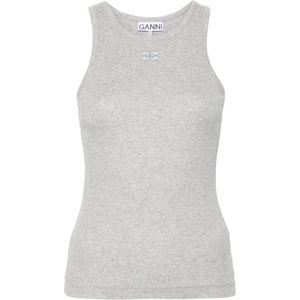 Ganni, Dames, Tops, Grijs, Maat: M Katoen,