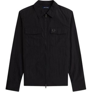 Fred Perry, Heren, Jassen, Zwart, Maat: M Poliester,