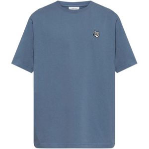Maison Kitsuné, Heren, Tops, Blauw, Maat: M Katoen,