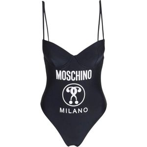 Moschino, Dames, Badkleding, Zwart, Maat: M Polyamide,