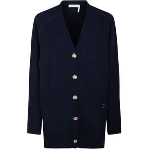 Chloé, Dames, Truien, Blauw, Maat: M Kasjmier,