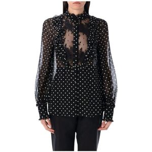 Valentino, Dames, Blouses & Shirts, Zwart, Maat: XS Zijde,