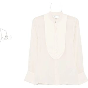 Victoria Beckham, Dames, Blouses & Shirts, Beige, Maat: 3XS Zijde,
