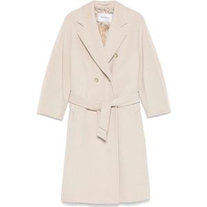 Max Mara, Dames, Mantels, Beige, Maat: 3XS Wol,