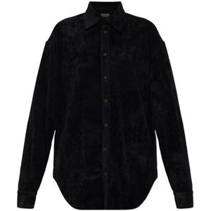 Balenciaga, Dames, Blouses & Shirts, Zwart, Maat: S Corduroy,
