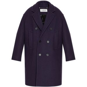 Lanvin, Heren, Mantels, Paars, Maat: L Wol,