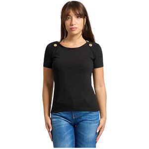 Gaëlle Paris, Dames, Tops, Zwart, Maat: XS Katoen,