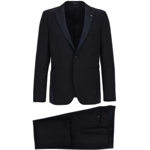 Tagliatore, Heren, Pakken, Blauw, Maat: M Wol,