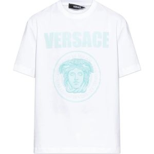 Versace, Heren, Tops, Wit, Maat: S Katoen,