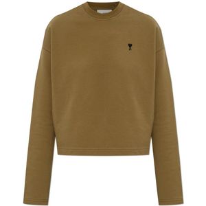 Ami Paris, Dames, Sweatshirts & Hoodies, Groen, Maat: L Katoen,