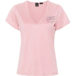 Pinko, Dames, Tops, Roze, Maat: XS Katoen,
