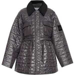 Ganni, Dames, Jassen, Grijs, Maat: S/M