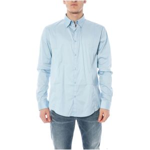 Armani Jeans, Heren, Overhemden, Blauw, Maat: 3XL Katoen,