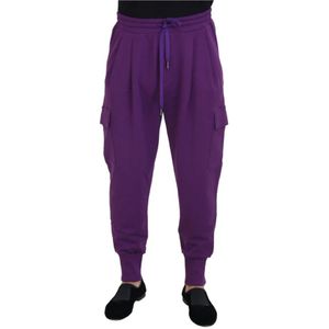 Dolce & Gabbana, Heren, Broeken, Paars, Maat: XL Katoen,