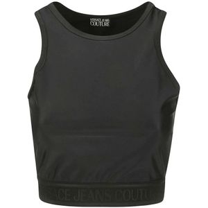 Versace Jeans Couture, Dames, Tops, Zwart, Maat: 3XS