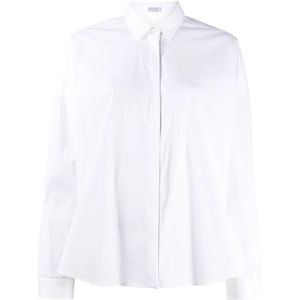 Brunello Cucinelli, Dames, Blouses & Shirts, Wit, Maat: M Katoen,