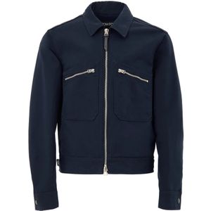 Tom Ford, Heren, Jassen, Blauw, Maat: L Katoen,
