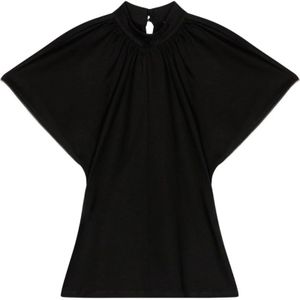 Karl Lagerfeld, Dames, Blouses & Shirts, Zwart, Maat: L Katoen,