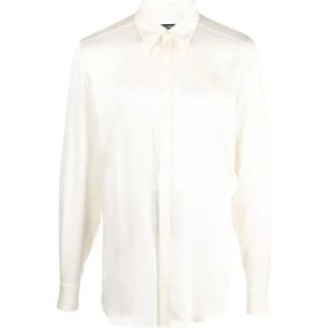 Dolce & Gabbana, Heren, Overhemden, Beige, Maat: L Zijde,