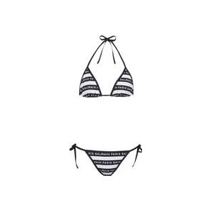 Balmain Paris driehoek bikini , Black , Dames , Maat: M