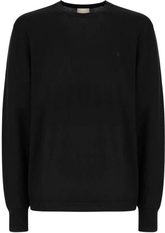 Calvin Klein - Truien - Wit - Wol - Ronde Hals - Reguliere Pasvorm