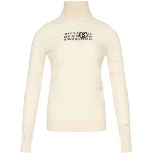 MM6 Maison Margiela, Dames, Truien, Wit, Maat: M Wol,