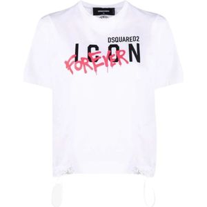 Dsquared2, Dames, Tops, Wit, Maat: XS Katoen,