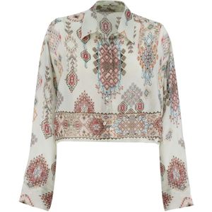 Ermanno Scervino, Dames, Blouses & Shirts, Beige, Maat: M Zijde,
